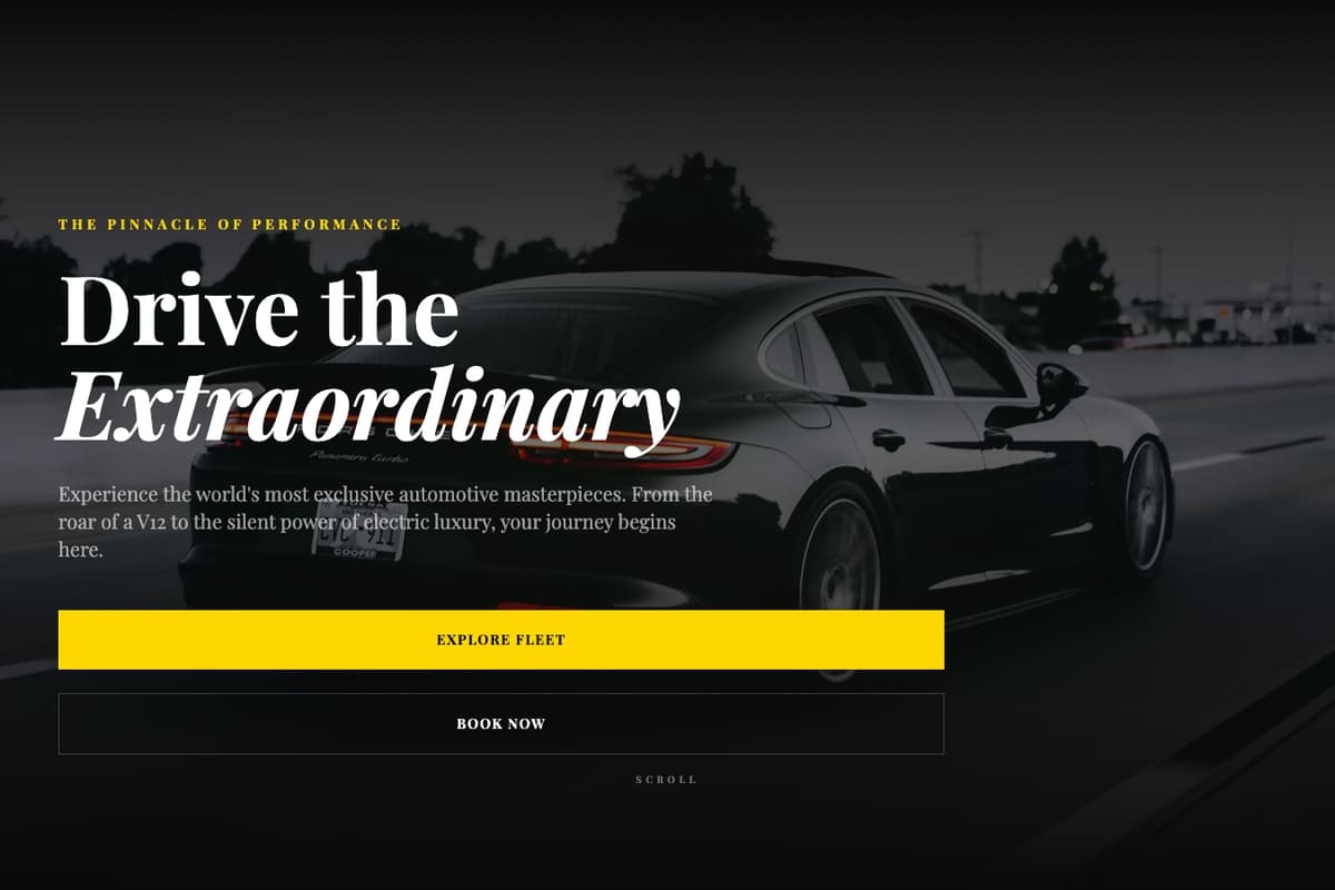 Velocity Elite website template showing landing-page, showcase, contact-form