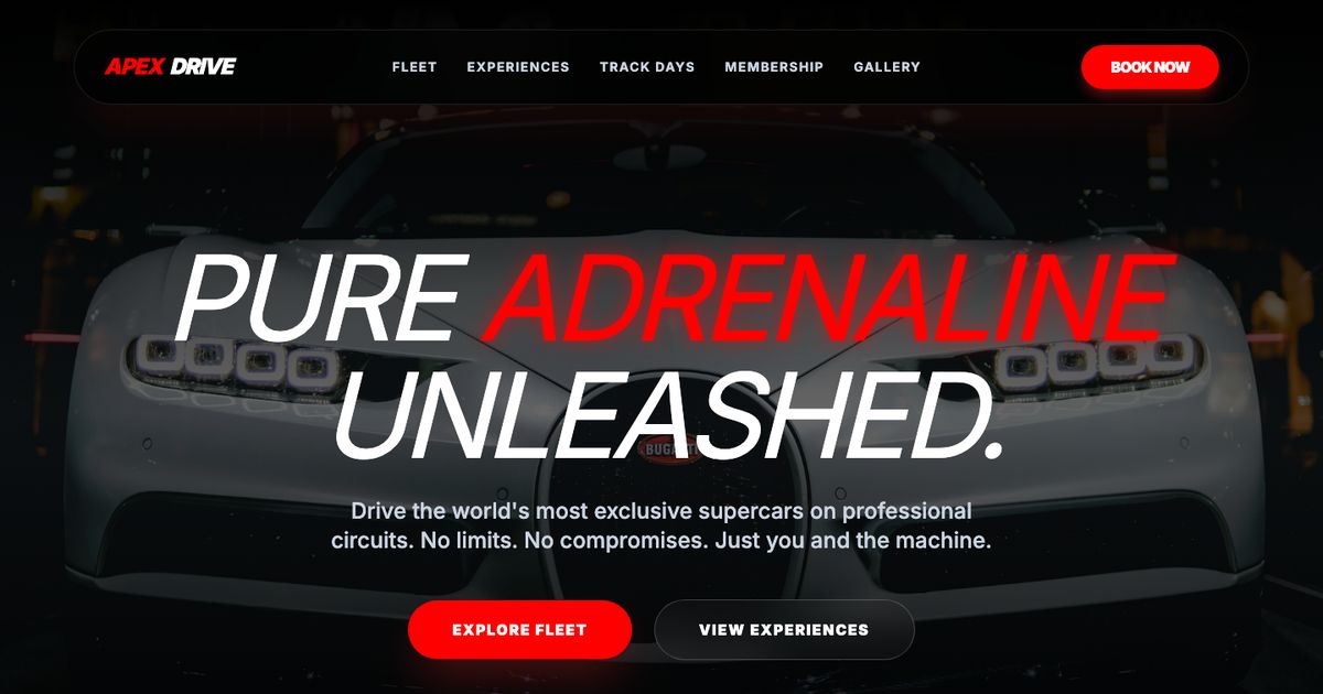 Apex Drive - Free Tailwind Template