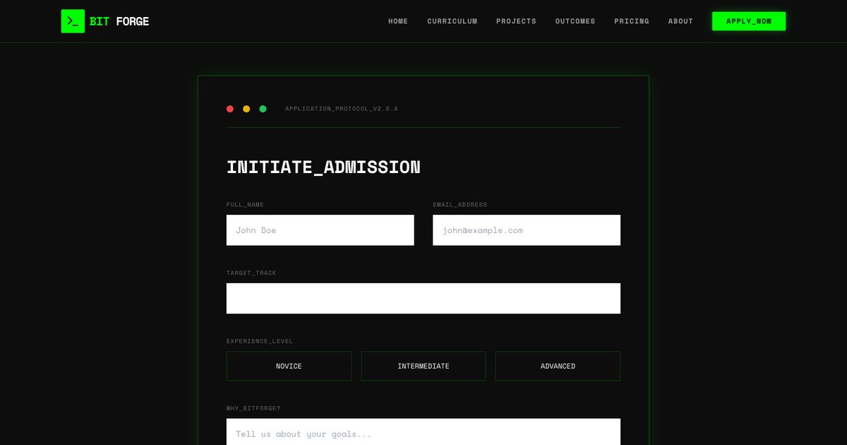 Cyber Forge Apply - Tailwind Template