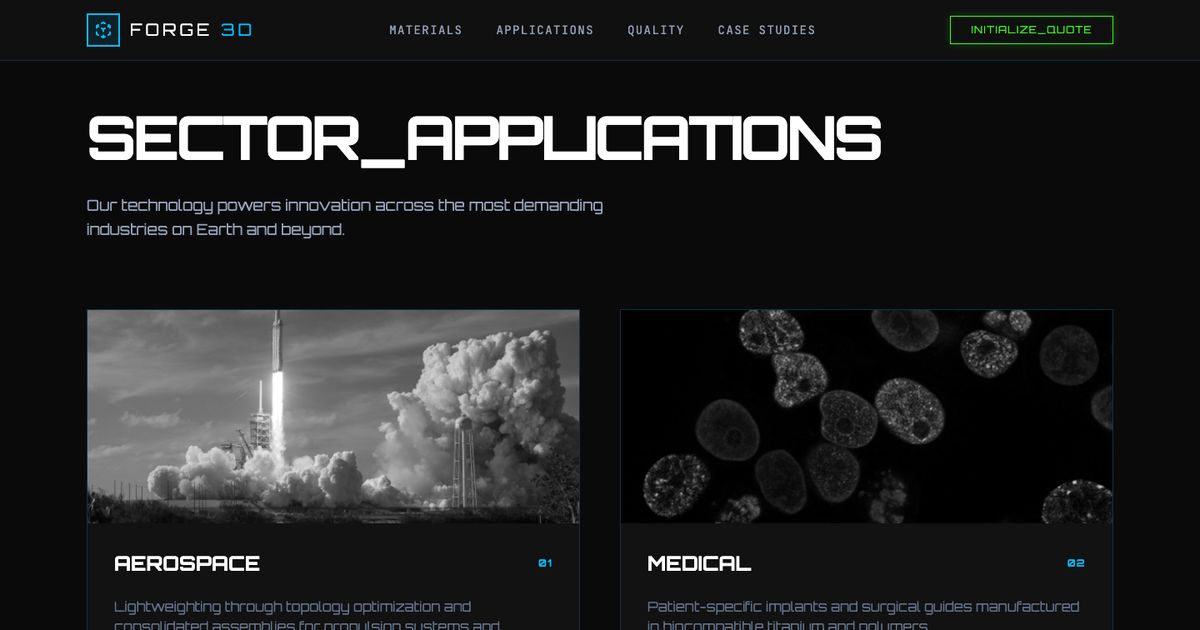 Forge 3D Applications - Tailwind Template