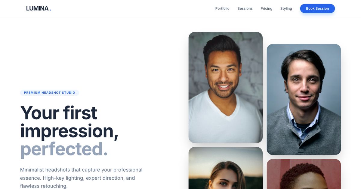 Lumina Studio - Free Tailwind Template