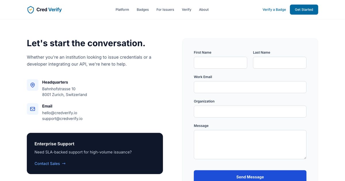 Micro Credentials Platform Contact