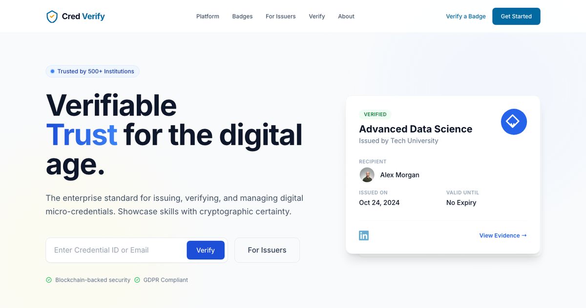 Micro Credentials Platform - React
