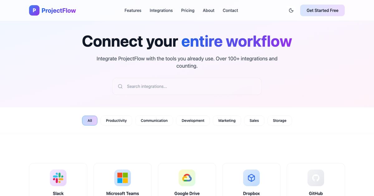 Projectflow Integrations - React Template