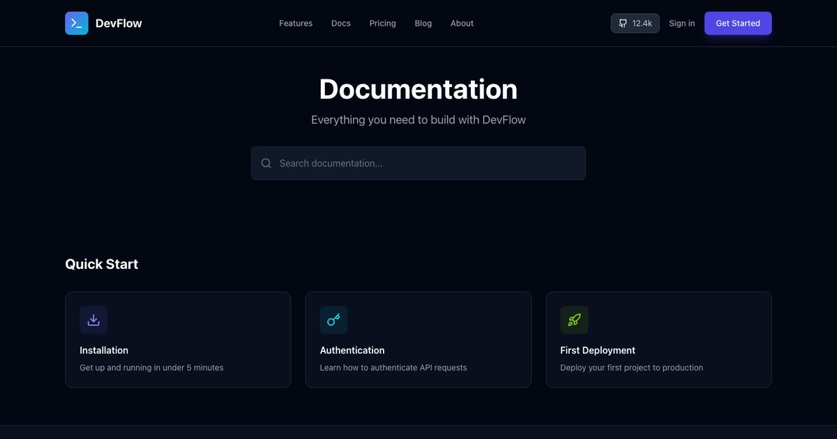 Quantum Devflow Docs - React Template