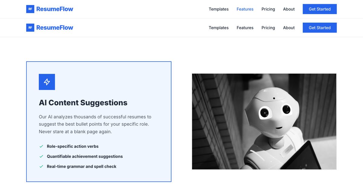 Resume Flow Features - Tailwind Template