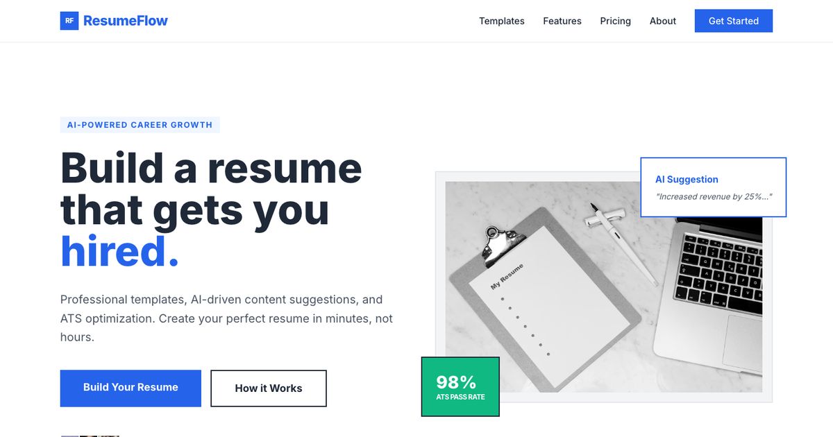 Resume Flow - Free Tailwind Template