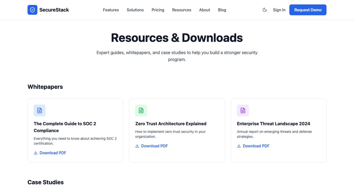 Securestack Resources - Tailwind Template